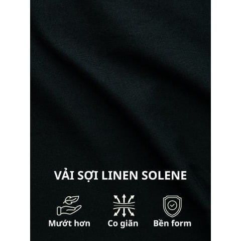 Áo Sơ Mi Kem Nữ Tay Dài Relax Form Rộng, Cổ Polo Tàu Vuông, Xẻ V Linen Solene Vải Mềm Mát HISHOO A3G002