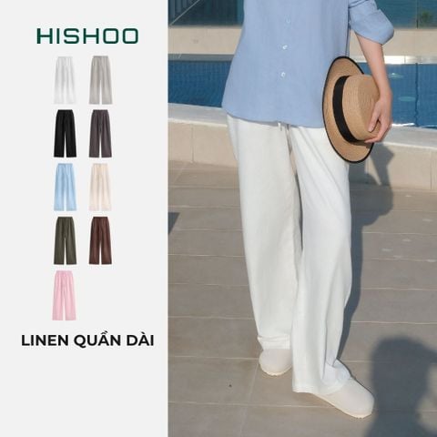 Quần dài Linen Nữ Lưng Thun, Hishoo basic mặc đi chơi, đi làm HISHOO Q3G001