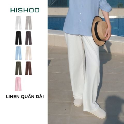 Quần dài Linen Nữ Lưng Thun, Hishoo basic mặc đi chơi, đi làm HISHOO Q3G001