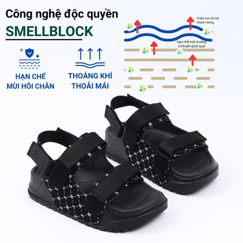 Giày Sandal quai ngang Monogram đế 4cm cao cấp nam, nữ HISHOO siêu nhẹ thời trang size 34-41 S131