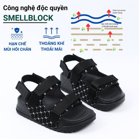 Giày Sandal quai ngang Monogram đế 4cm cao cấp nam, nữ HISHOO siêu nhẹ thời trang size 34-41 S131