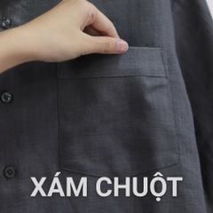 Áo Sơ Mi Nam Relax Form Rộng, Cổ Tàu Vuông, Lai Ngang Linen Solene Vải Mềm Mát HISHOO A1T002