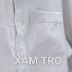 Áo Sơ Mi Nam Relax Form Rộng, Cổ Tàu Tròn, Lai Ngang Linen Solene Vải Mềm Mát HISHOO A1T001