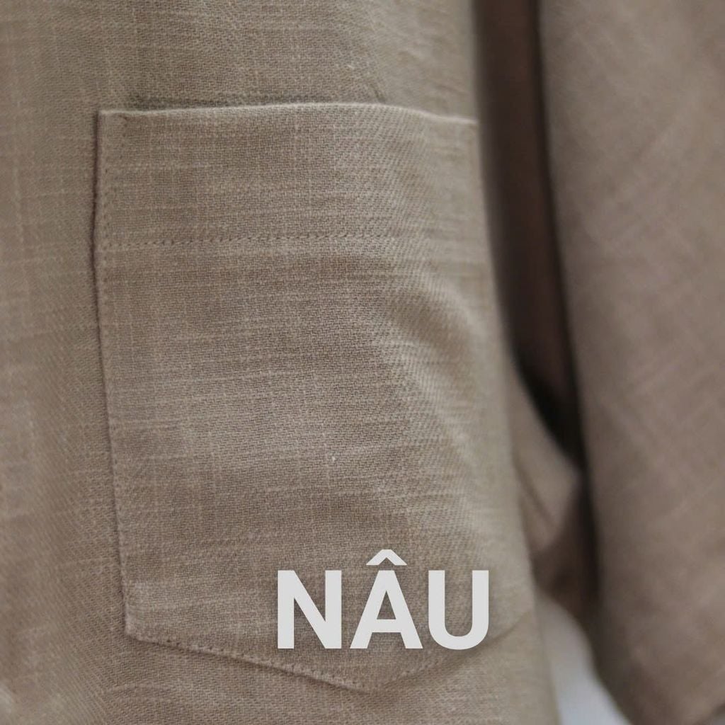 Áo Sơ Mi Nam Relax Form Rộng, Cổ Tàu Vuông, Lai Ngang Linen Solene Vải Mềm Mát HISHOO A1T002