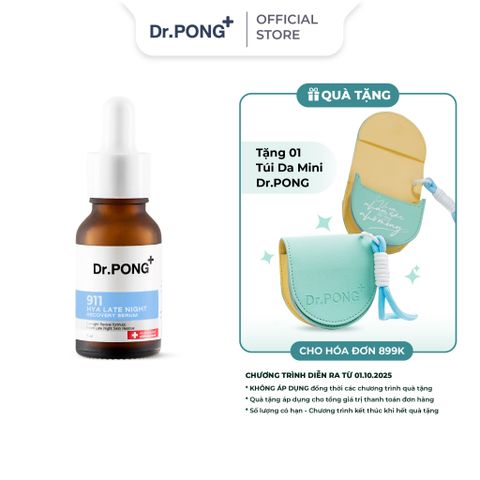  Serum dưỡng ẩm và phục hồi da Dr.PONG 911 Hya Late Night  Recovery Serum 15ml 