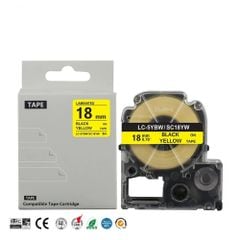 Nhãn in Tepra 18mm – Đen/Vàng