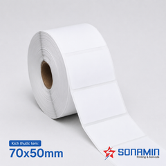 Giấy In Mã Vạch 70x50mm Decal Trắng Cuộn