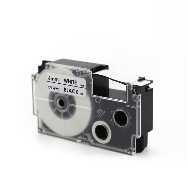 Nhãn in Tepra 6mm – Đen/Trắng