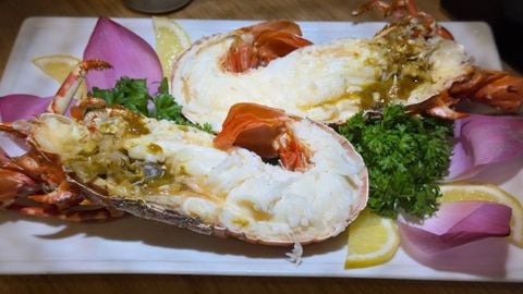  Steamed Scalloped Spiny Lobster - Tôm Hùm Xanh Hấp (Giá tính theo 1 con 600 gram) 