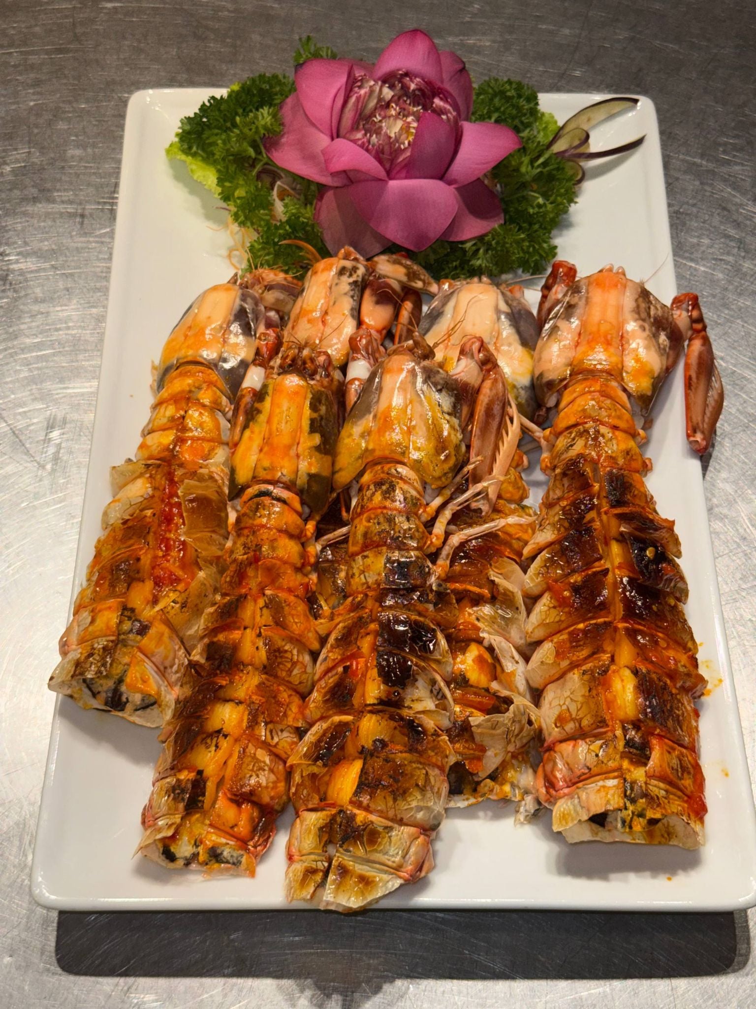  Grilled Live Mantis Shrimp With Salt & Chilli - Tôm Tích Nướng Muối Ớt (Giá tính theo phần 300 gram) 
