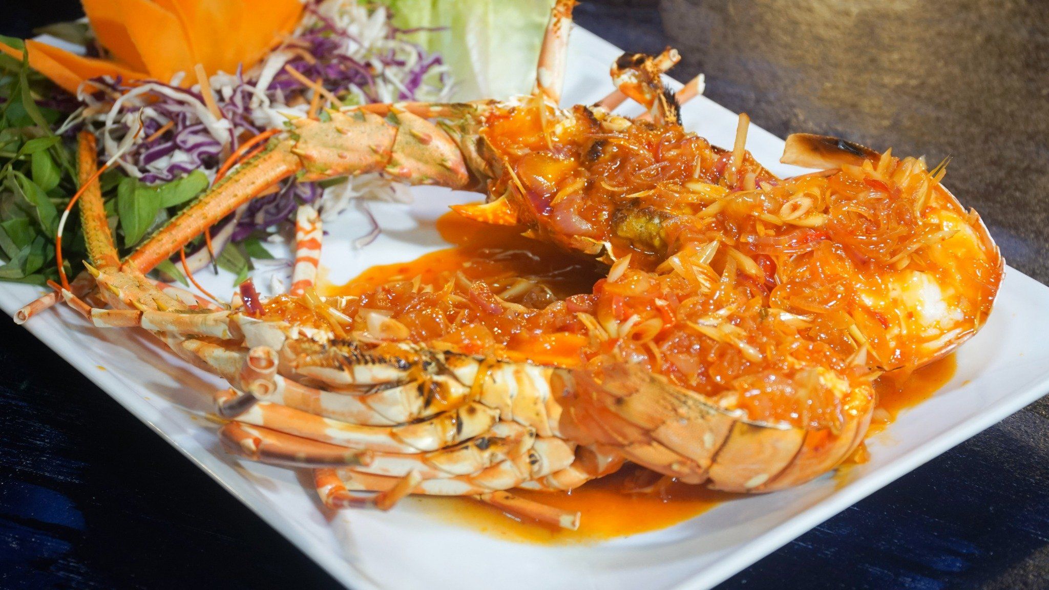  Pan-fried Baby Lobster With Lua Dai Viet Sauce - Tôm Hùm Baby Sốt Lúa Đại Việt 