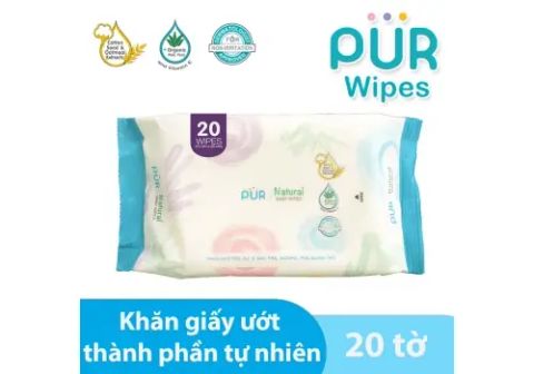  Khăn giấy ướt Pur, loại 20 tờ 