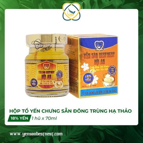 Tổ Yến chưng sẵn Bestnest Hội An 18% Đông trùng hạ thảo (1 hũ x 70ml)
