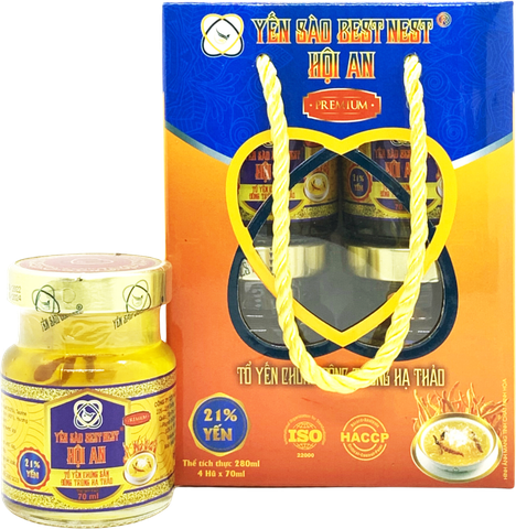 Thùng 15 Hộp 4 hũ Yến Sào BESTNEST HỘI AN PREMIUM 21% Đông trùng hạ thảo