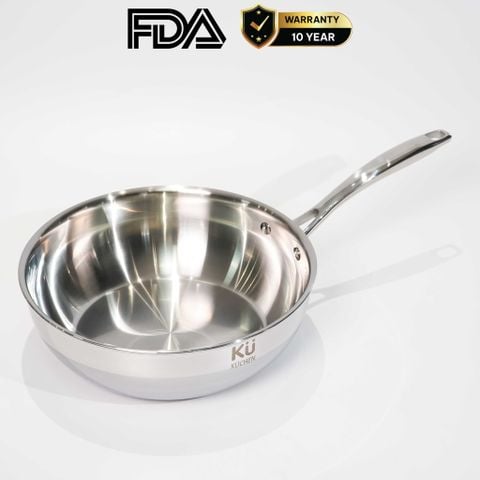Chảo inox 316 28cm lòng sâu cao cấp KUCHEN KU W281316