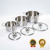 Nồi inox cao cấp KU 3326 size 24 có nắp (LFGB)