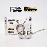 Chảo inox 316 20cm lòng sâu cao cấp KUCHEN KU W201316
