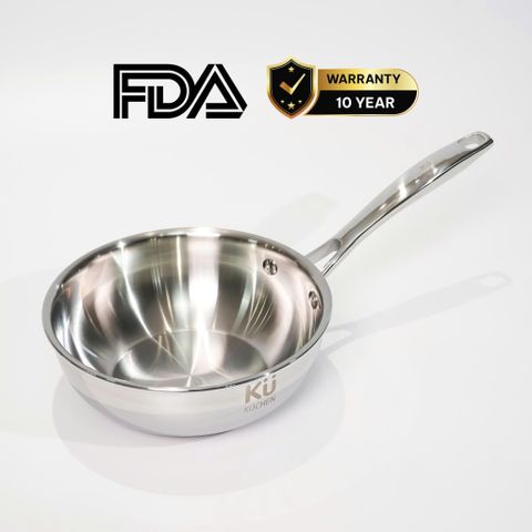 Chảo inox 316 24cm lòng sâu cao cấp KUCHEN KU W241316