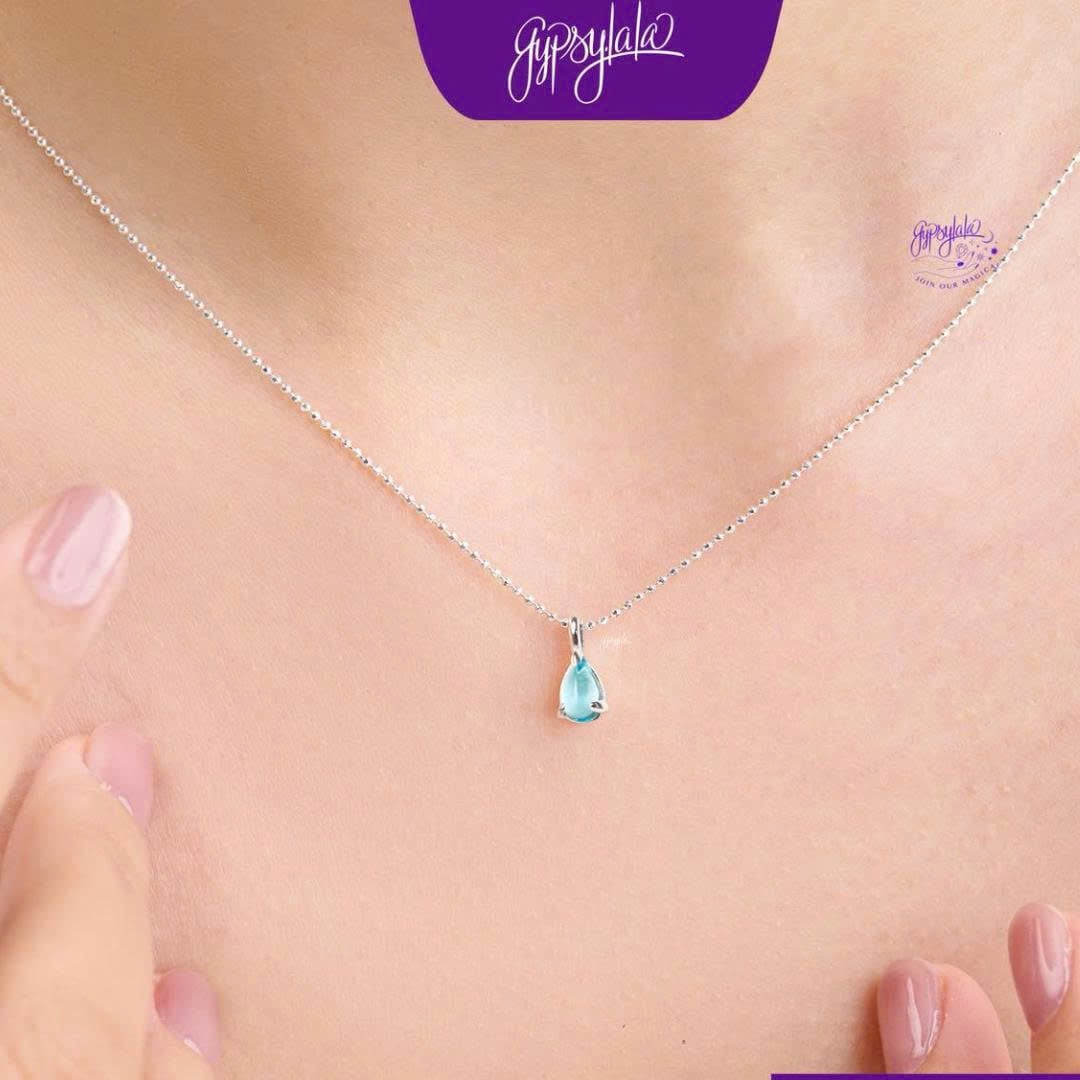  Mặt Dây Chuyền Opal Đá Blue Topaz 