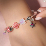  Vòng Tay Thiết Kế Nữ Pink Passion Đá Đào Hoa - Moonstone Gypsylala 