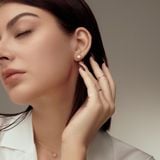  Bông Tai Vàng 10K 4 Leaf Clover Moon 