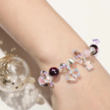  Vòng Tay Thiết Kế Nữ Frostlight Jewel Đá Lepidolite - Thạch Anh Hồng 