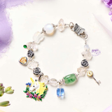  Vòng Tay Thiết Kế Nữ  Pretty Pulse Đá Ánh Trăng - Kim Cương Thô Herkimer 