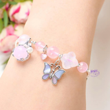 Vòng Tay Thiết Kế Nữ Rosy Wood Đá Thạch Anh Hồng 