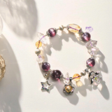  Vòng Tay Thiết Kế Nữ Merry Twirl 611 Đá Lepidolite - Thạch Anh Vàng - Đá Meteorite 