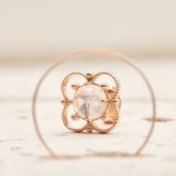  Bông Tai Vàng 10K 4 Leaf Clover Moon 