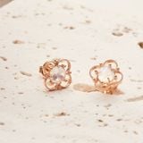  Bông Tai Vàng 10K 4 Leaf Clover Moon 