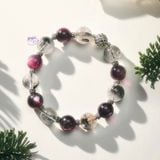  Vòng Tay Thiết Kế Nam Aurora Bell Đá Lepidolite - Thạch Anh Tóc Bạch Kim 