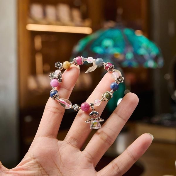  Vòng Tay Thiết Kế Nữ Prism Bloom Đá Ánh Trăng - Tourmaline 