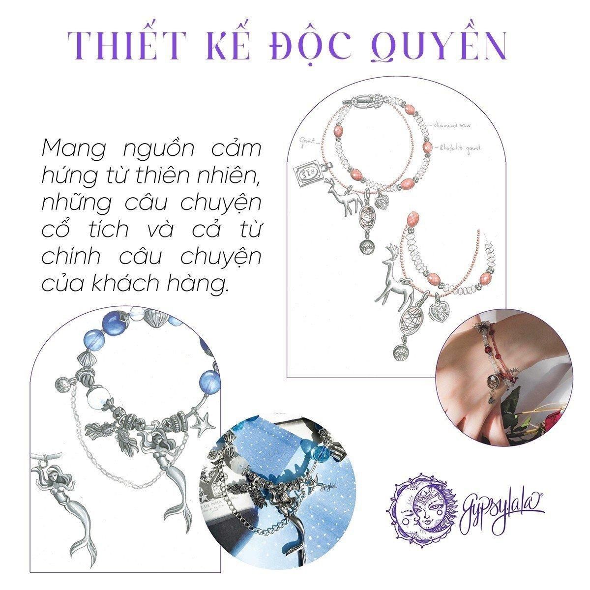  Vòng Tay Black Friday 018 Đá Thạch Anh Hồng Charm Ngẫu Nhiên SP008359 Gypsy.lala 