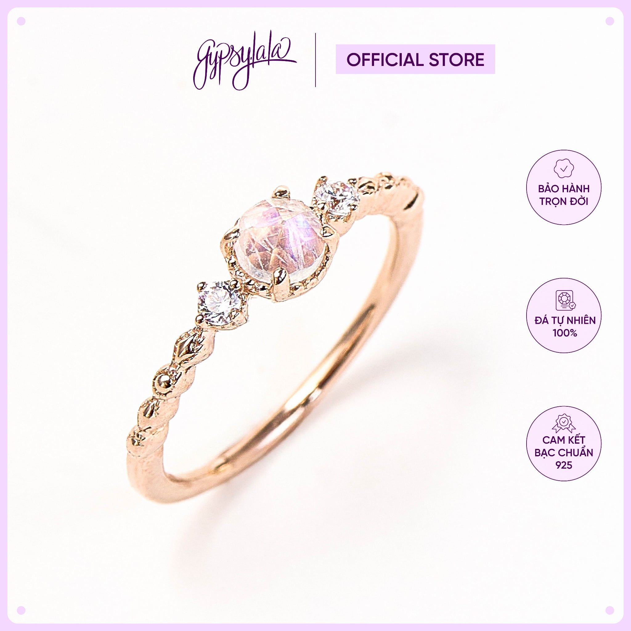  Nhẫn Bạc Crystal Charm Gold Gypsy.lala 