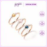  Nhẫn Bạc Crystal Charm Gold Gypsy.lala 