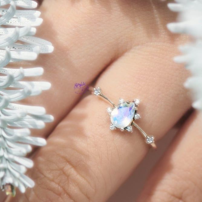  Nhẫn Bạc F431 Topaz/ Ánh Trăng/ Thạch Anh Xanh Gypsy.lala 