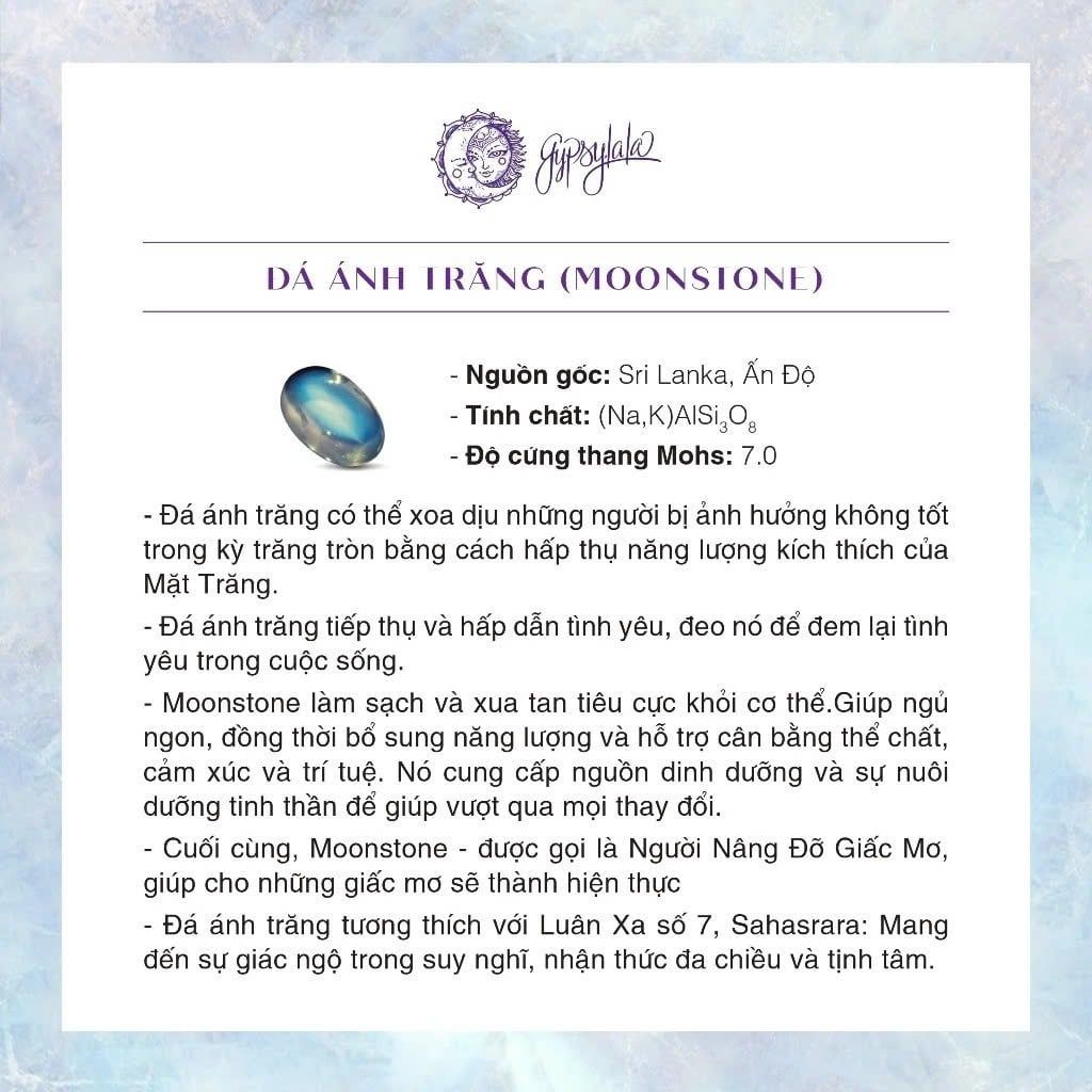  Vòng Tay Bạc Cao Cấp SETF14 Đá Ánh Trăng GYPSYLALA - Thiết Kế Tối Giản – Nữ Tính - Không Kị Mệnh – Năng Lượng Dịu Êm 