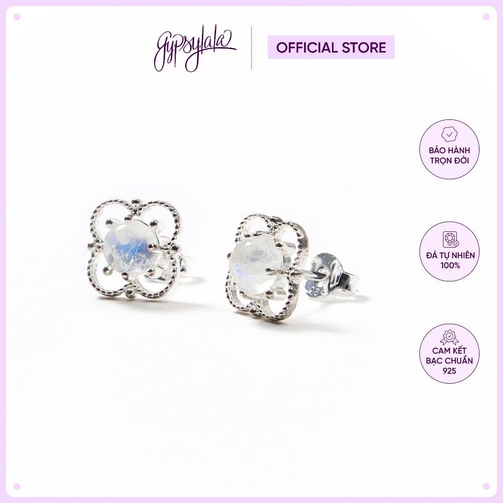  Bông Tai Bạc 4 Leaf Cỏ 4 Lá Ánh Trăng SP007023 Gypsy.lala 