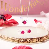  Bông Tai Simple Đá Ruby Thiên Nhiên Bạc 925 SP005748 Gypsy.lala 