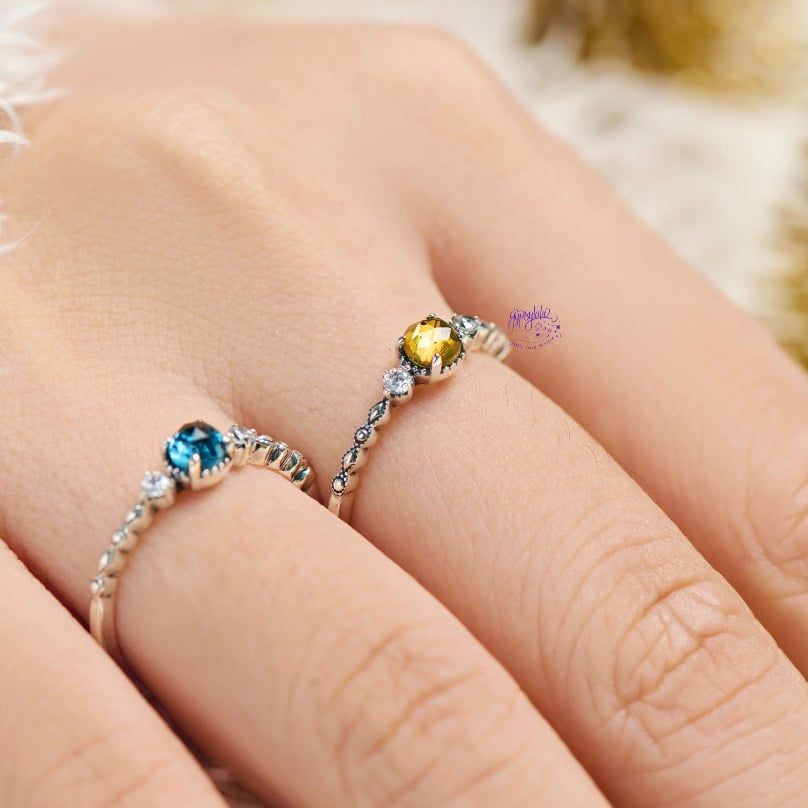  Nhẫn Bạc Crystal Charm Silver Gypsy.lala 