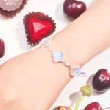  Lắc Tay Lucky 3 Viên Đá Cỏ Bốn Lá Ánh Trăng Khung Bạc SP006703 Gypsy.lala 