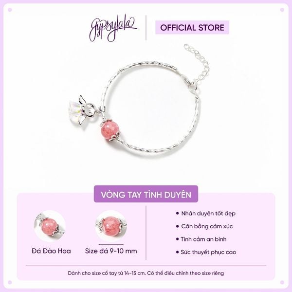  Vòng Tay Đào Hoa 1 Viên Charm Thiên Thần SP006720 Gypsy.lala 