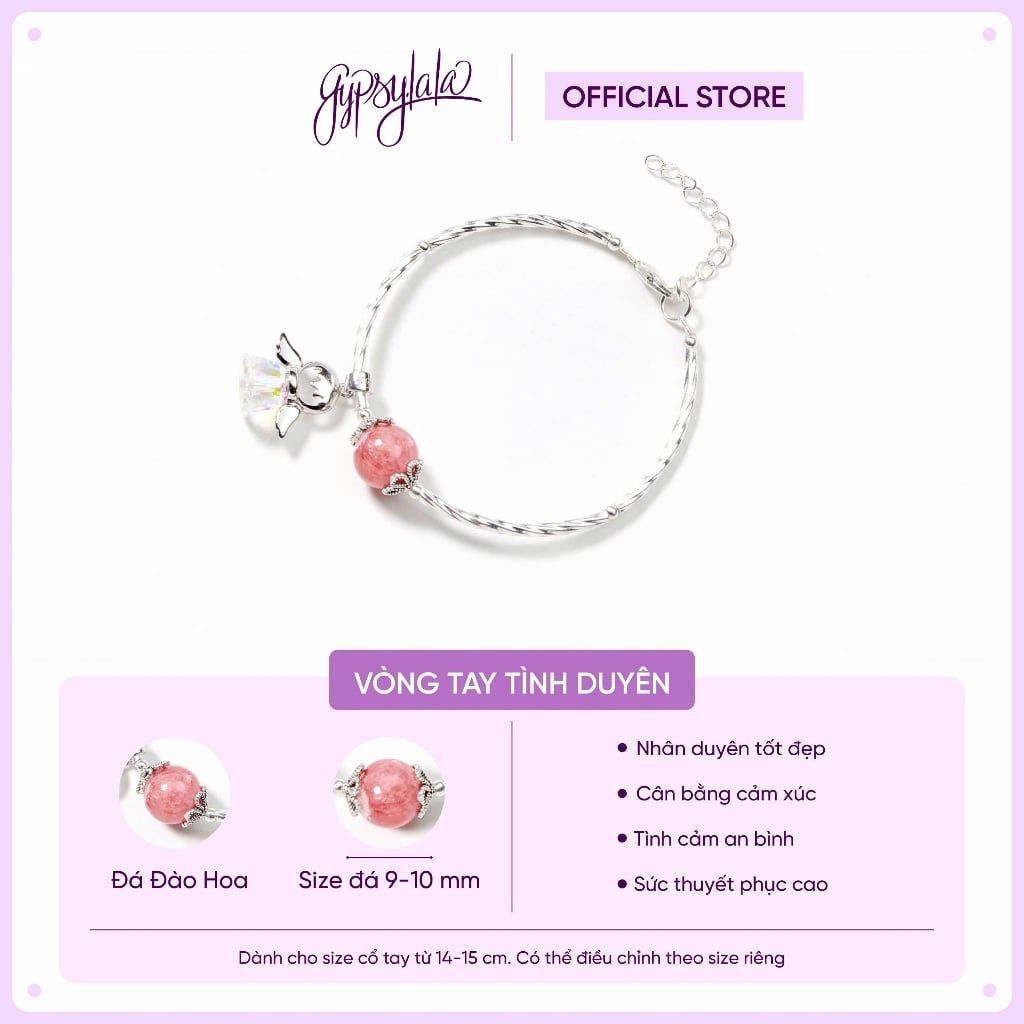  Vòng Tay Đào Hoa 1 Viên Charm Thiên Thần SP006720 Gypsy.lala 