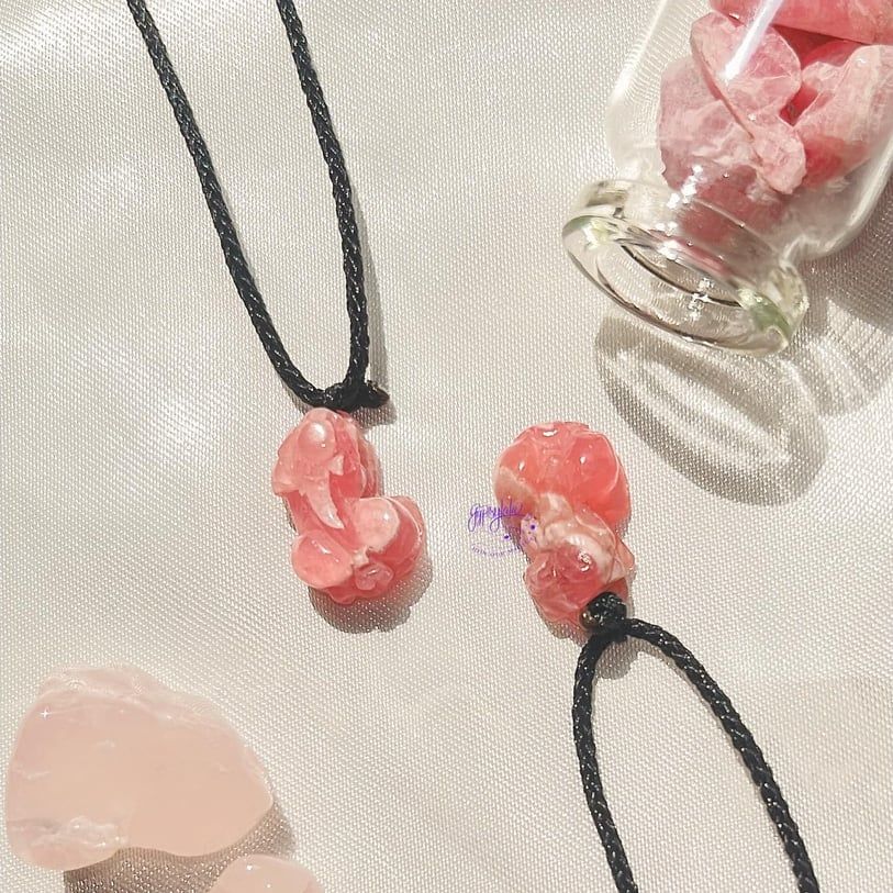  Dây Chuyền Tỳ Hưu Đá Đào Hoa (Rhodochrosite) SP001222 Gypsy.lala 
