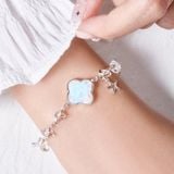  Vòng Tay Cỏ Bốn Lá Đá Kim Cương Thô Thiên Nhiên May Mắn SP005798 Gypsy.lala 