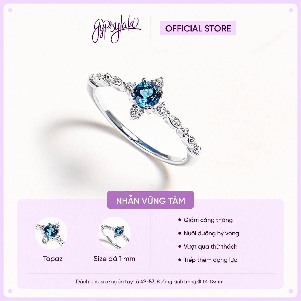  Nhẫn Bạc Infinity Moonstone/ Citrine/ Topaz Silver Gypsy.lala 