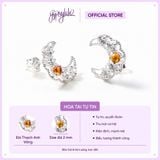  Bông Tai Trăng Khuyết Bạc Sáng 925 Đá Thiên Nhiên May Mắn Gypsylala 
