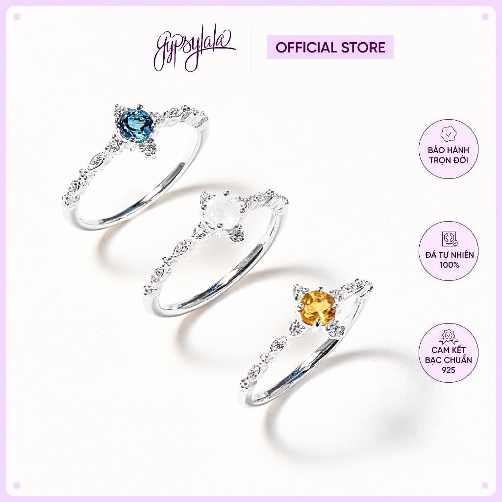  Nhẫn Bạc Infinity Moonstone/ Citrine/ Topaz Silver Gypsy.lala 