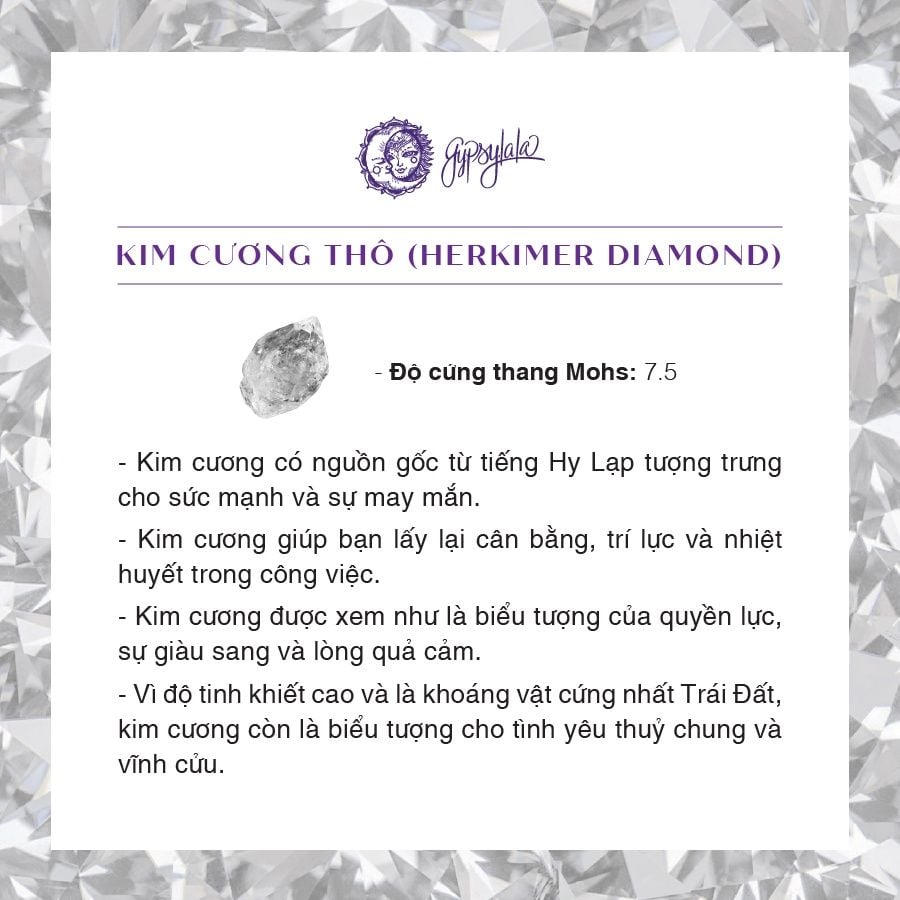  Vòng Tay Cỏ Bốn Lá Đá Kim Cương Thô Thiên Nhiên May Mắn SP005798 Gypsy.lala 